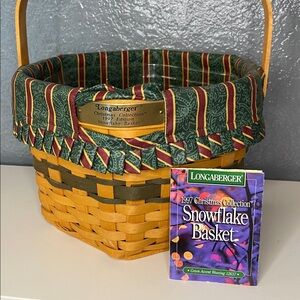 Longaberger 1997 Snowflake Basket Combo with Liner Protector and Product Card